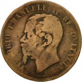 Monnaie, Italie, Vittorio Emanuele II, 10 Centesimi, 1867, Torino, B+, Cuivre