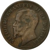 Coin, Italy, Vittorio Emanuele II, 5 Centesimi, 1861, Naples, F(12-15), Copper