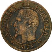 Monnaie, France, Napoleon III, Napolon III, Centime, 1855, Rouen, TB+, Bronze