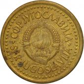 State emblem within square Yugoslavia 1988-50 Dinara Brass Coin
