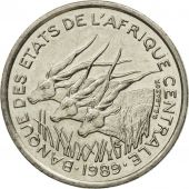 Coin, Central African States, 50 Francs, 1989, Paris, AU(50-53), Nickel, KM:11