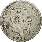 Monnaie, Italie, Vittorio Emanuele II, 20 Centesimi, 1863, Torino, TB, Argent