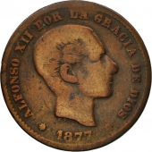 Monnaie, Espagne, Alfonso XII, 5 Centimos, 1877, Madrid, TB, Bronze, KM:674