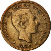 Monnaie, Espagne, Alfonso XII, 5 Centimos, 1879, Madrid, TTB+, Bronze, KM:674