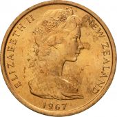 New Zealand, Elizabeth II, Cent, 1967, MS(60-62), Bronze, KM:31.1