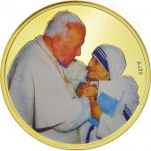 Vatican, Medal, Jean Paul II et Mre Thrsa, SPL+, Copper Gilt