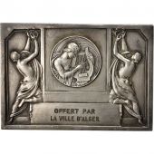 Algeria, Medal, Art Dco, Plaque, Offert par la Ville dAlger, 1952, Fraisse