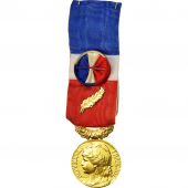 France, Mdaille dhonneur du travail, Mdaille, 2008, Excellent Quality, Gilt