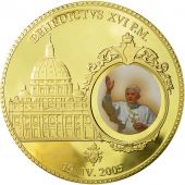 Vatican, Medal, Le Pape Benoit XVI, 2005, MS(65-70), Copper Gilt