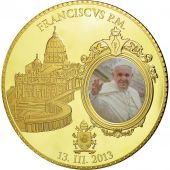 Vatican, Mdaille, Le Pape Franois, 2013, FDC, Copper Gilt