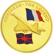 France, Medal, Concorde, La Lgende, MS(65-70), Copper-Nickel Gilt