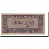 Billet, Indonsie, 5 Sen, 1945, 1945-10-17, KM:14, NEUF