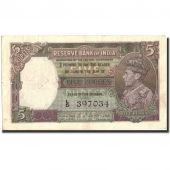 India, 5 Rupees, 1943, KM:18b, 1943, TTB