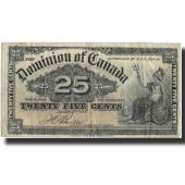 Banknote, Canada, 25 Cents, 1900, 1900-01-02, KM:9b, VF(20-25)