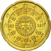 Portugal, 20 Euro Cent, 2002, MS(65-70), Brass, KM:744