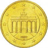 GERMANY - FEDERAL REPUBLIC, 50 Euro Cent, 2002, MS(63), Brass, KM:212