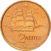 Greece, 2 Euro Cent, 2004, MS(63), Copper Plated Steel, KM:182