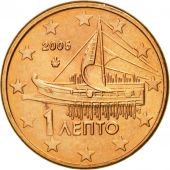 Grce, Euro Cent, 2005, SPL, Copper Plated Steel, KM:181