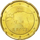 Estonia, 20 Euro Cent, 2011, SPL, Laiton, KM:65