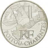 France, 10 Euro, Poitou-Charentes, 2011, MS(63), Silver, KM:1748