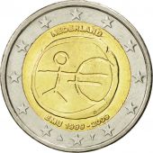 Netherlands, 2 Euro, 10 ans de lEuro, 2009, MS(63), Bi-Metallic, KM:281