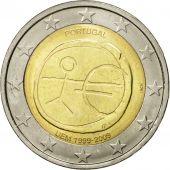 Belgium, 2 Euro, 10 ans de lEuro, 2009, MS(63), Bi-Metallic, KM:282