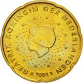 Netherlands, 20 Euro Cent, 2003, MS(65-70), Brass, KM:238