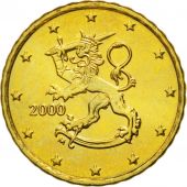 Finlande, 10 Euro Cent, 2000, SPL, Laiton, KM:101