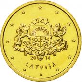 Latvia, 10 Euro Cent, 2014, MS(63), Brass, KM:153