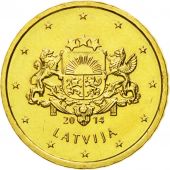 Latvia, 10 Euro Cent, 2014, SPL, Laiton, KM:153