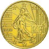 France, 10 Euro Cent, 1999, MS(60-62), Brass, KM:1285