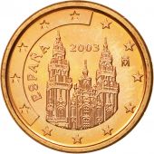 Espagne, Euro Cent, 2003, SPL, Copper Plated Steel, KM:1040