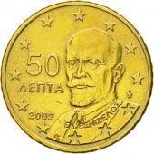 Grce, 50 Euro Cent, 2002, SUP, Laiton, KM:186