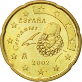 Spain, 20 Euro Cent, 2002, MS(60-62), Brass, KM:1044