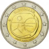 Slovakia, 2 Euro, 10 th anniversary of emu, 2009, MS(60-62), Bi-Metallic, KM:103