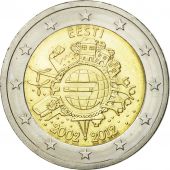 Estonia, 2 Euro, 10 ans de lEuro, 2012, MS(63), Bi-Metallic, KM:70