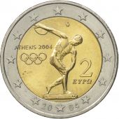Grce, 2 Euro, 2004 Olympics, 2004, SUP+, Bi-Metallic, KM:209