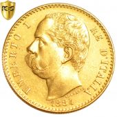 Italie, Umberto Ier, 50 Lire 1884 R, PCGS AU58, KM 25