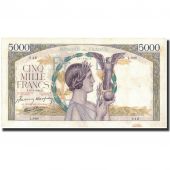 France, 5000 Francs, KM:97c, 1942-03-19, AU(50-53), Fayette:46.35