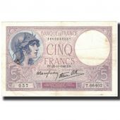 France, 5 Francs, 5 F 1917-1940 Violet, 1940-11-28, TB+, Fayette:4.15, KM:83