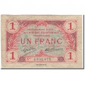 Billet, Afrique-quatoriale franaise, 1 Franc, 1917, KM:2a, TB