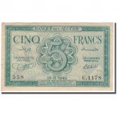 Billet, Algeria, 5 Francs, 1942-11-16, KM:91, SUP