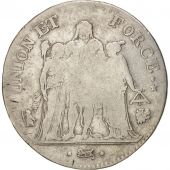 FRANCE, Union et Force, 5 Francs, 1798, Bayonne, KM:639.6, TB, Silver, Gadour...