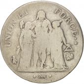 FRANCE, Union et Force, 5 Francs, 1799, Bayonne, KM:639.6, TB, Silver, Gadour...