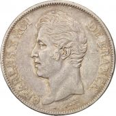 France, Charles X, 5 Francs, 1827, Paris, TTB, Argent, KM:728.1, Gadoury:644