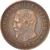 France, Napoleon III,2 Centimes,1855,Strasbourg,EF(40-45),KM 776.3,Gadoury 103