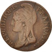France, Dupr, 5 Centimes, 1795, Paris, VF(30-35), Bronze, KM:635.1, Gadoury 124