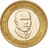 Jamaica, Elizabeth II, 20 Dollars, 2001, EF(40-45), Bi-Metallic, KM:182