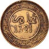 Morocco, Abd al-Aziz, 5 Mazunas, 1902, Birmingham, AU(50-53), Bronze, KM:16.1