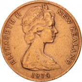New Zealand, Elizabeth II, 2 Cents, 1974, AU(50-53), Bronze, KM:32.1